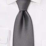 Taupe-Gray Solid Necktie - MenSuits