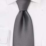 Taupe-Gray Solid Necktie - MenSuits