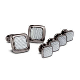 Textured Metal Cufflinks and Studs - MenSuits
