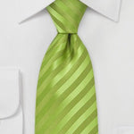 Tonal Green Apple Narrow Striped Necktie - MenSuits