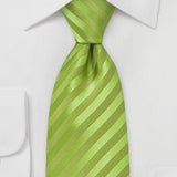 Tonal Green Apple Narrow Striped Necktie - MenSuits