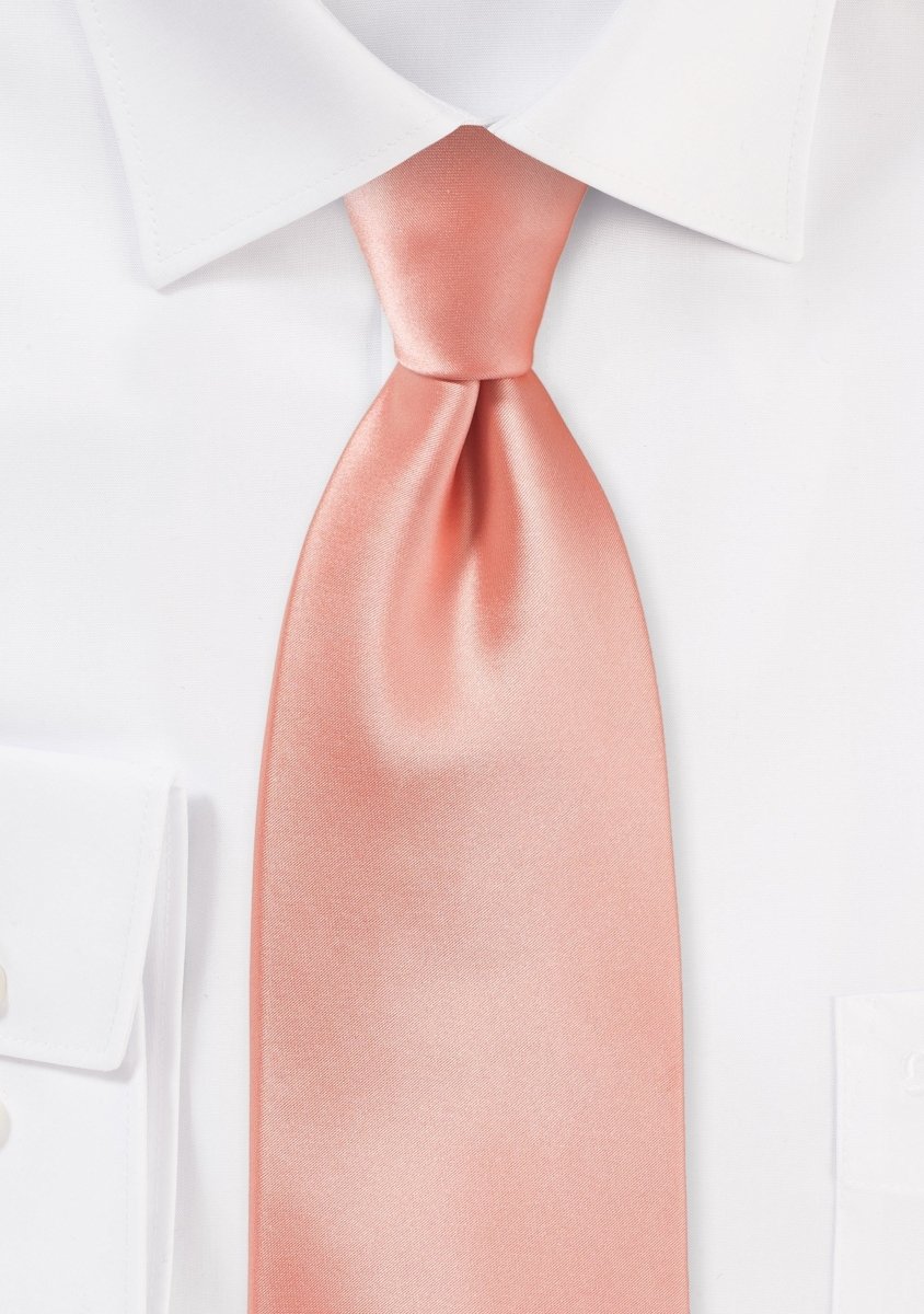 Tropical Peach Solid Necktie - MenSuits