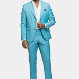 Turquoise 2 Button Suit - MenSuits