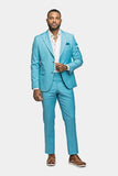 Turquoise 2 Button Suit - MenSuits