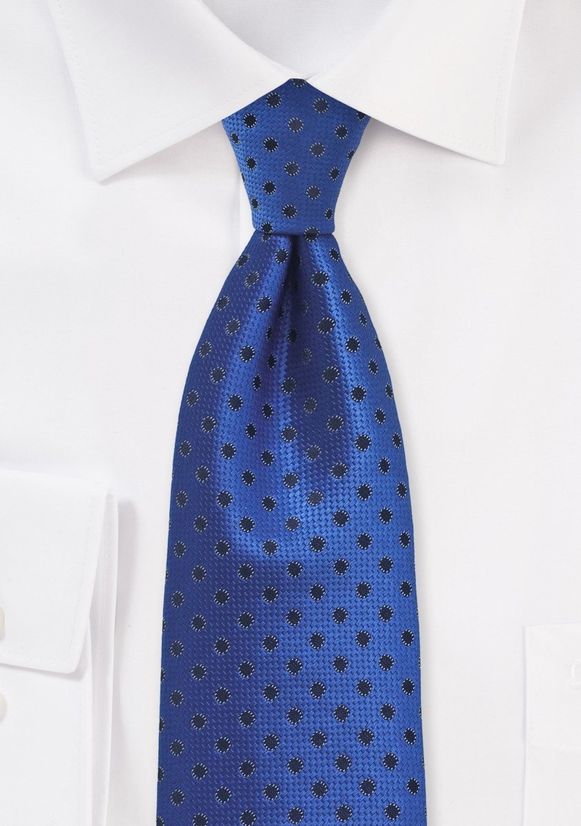 Ultra Marine Blue Polka Dot Necktie - MenSuits