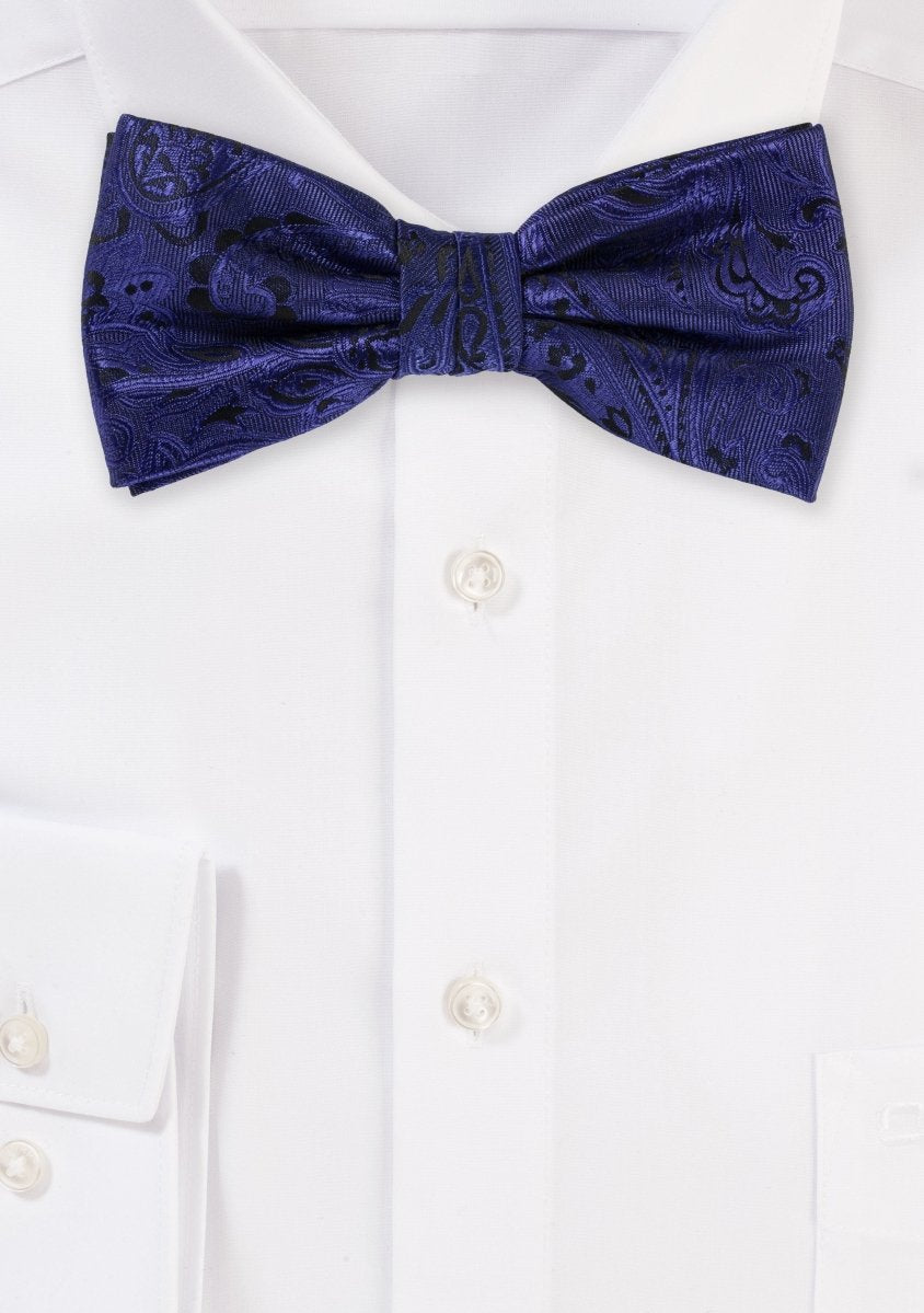 Ultra Marine Blue Proper Paisley Bowtie - MenSuits