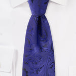 Ultra Marine Blue Proper Paisley Necktie - MenSuits