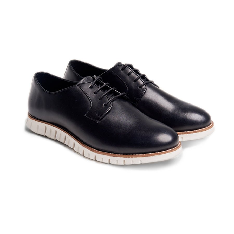 Urban Luxe Derby - Zero Leather Lace Up Black - MenSuits