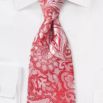Vivid Poppy Floral Paisley Necktie - MenSuits
