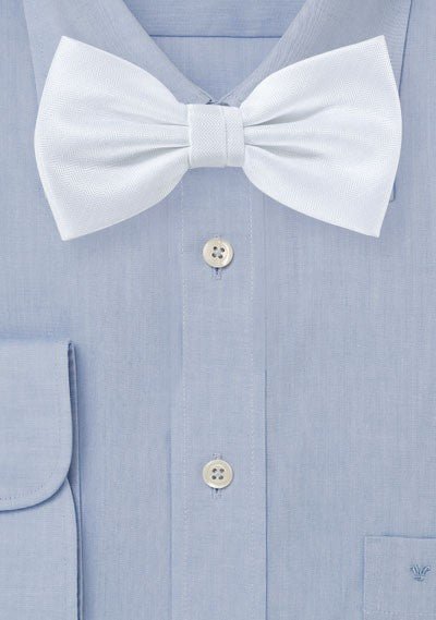 White Herringbone Bowtie - MenSuits