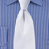 White Herringbone Necktie - MenSuits