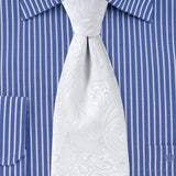 White Proper Paisley Necktie - MenSuits