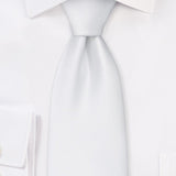 White Solid Necktie - MenSuits