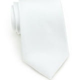 White Solid Necktie - MenSuits