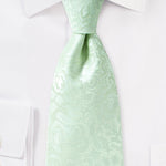 Winter Mint Floral Paisley Necktie - MenSuits